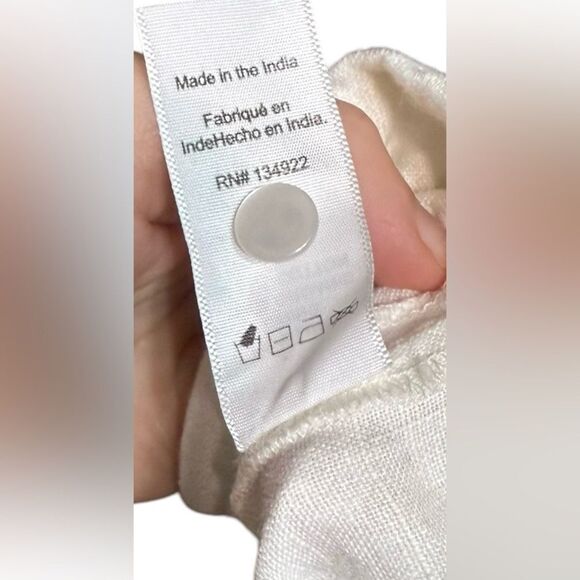 Emerson Fry India Collection Marcelle Keyhole Dress, Ivory Linen Size Small - Picture 6 of 7